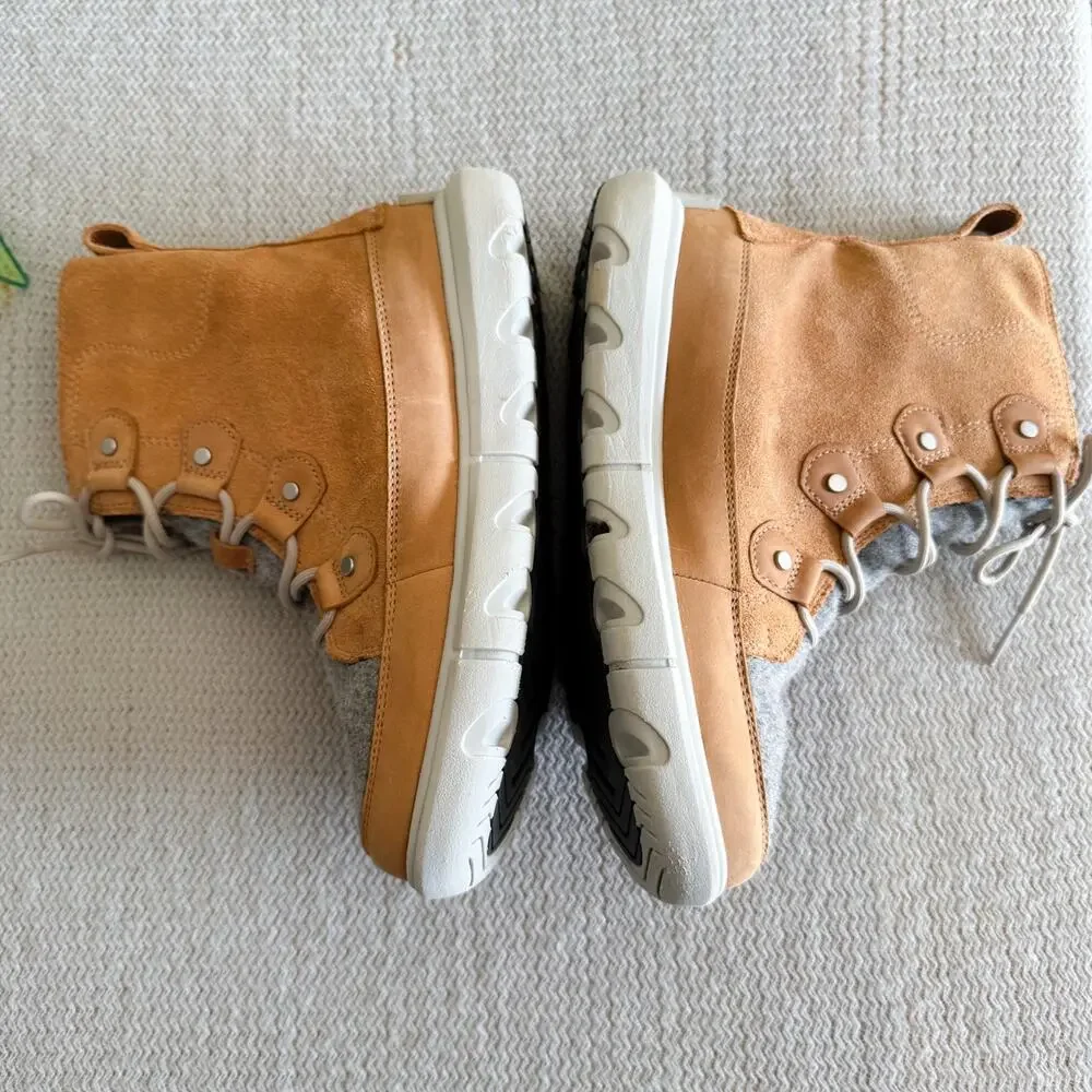 Sorel Tan + Grey Explorer II Joan Waterproof Boots Size 8 Outdoor Snow